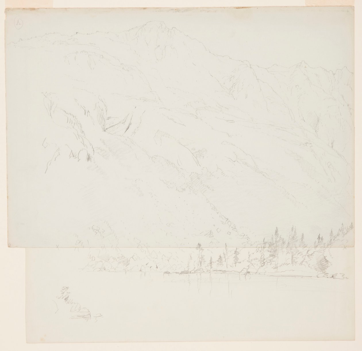 Desenho, Monte Katadhin, Maine, 1870-78 de Frederic Edwin Church