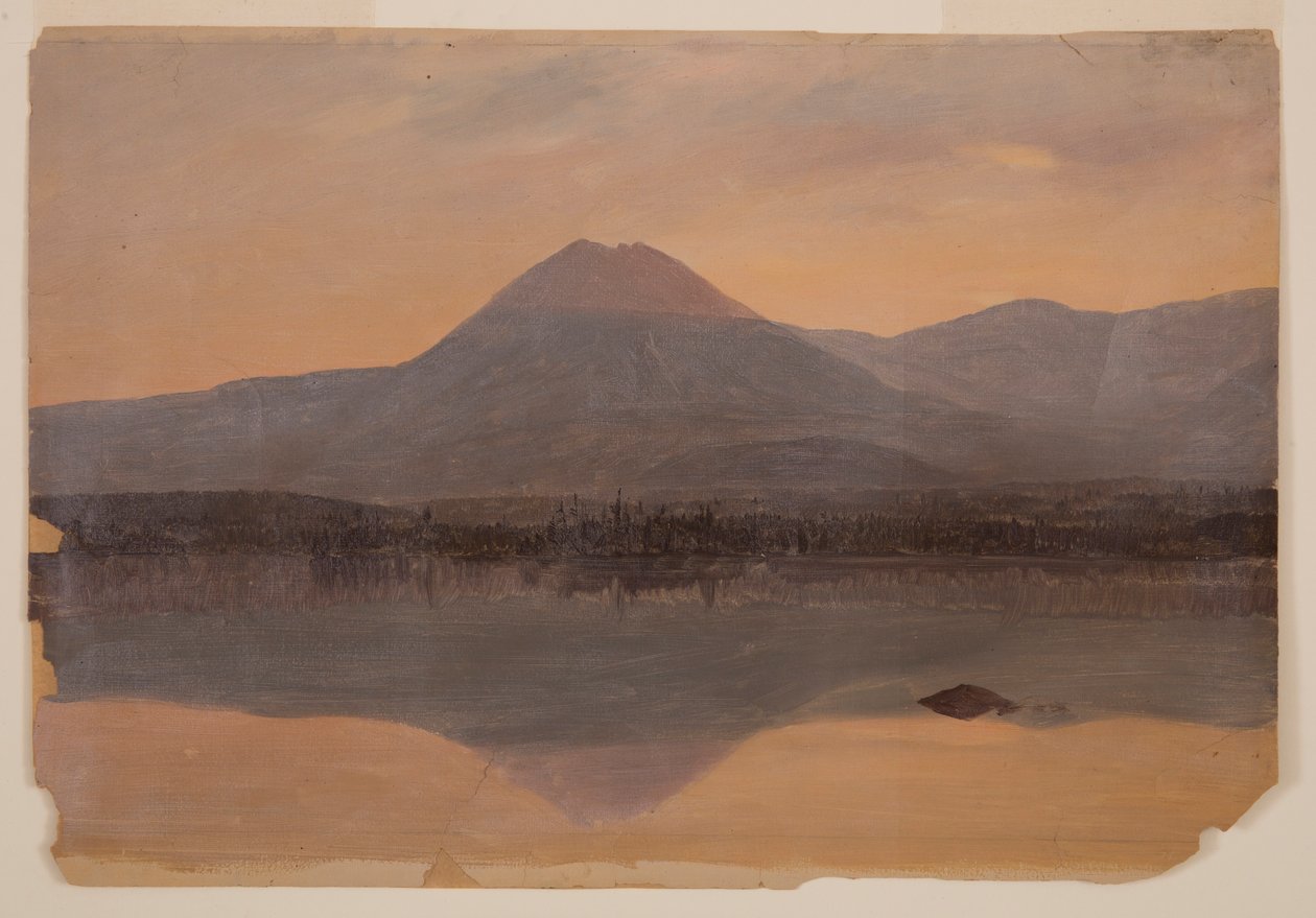 Desenho, Mt. Katahdin a partir do Lago Katahdin, 1860-70 de Frederic Edwin Church