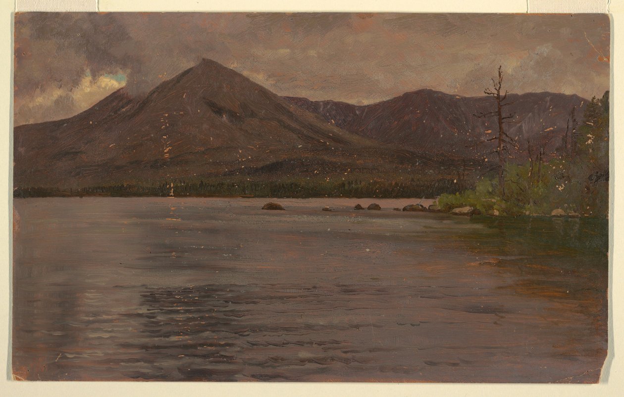 Desenho, Monte Katahdin, a partir do Lago Katahdin, 1877 de Frederic Edwin Church