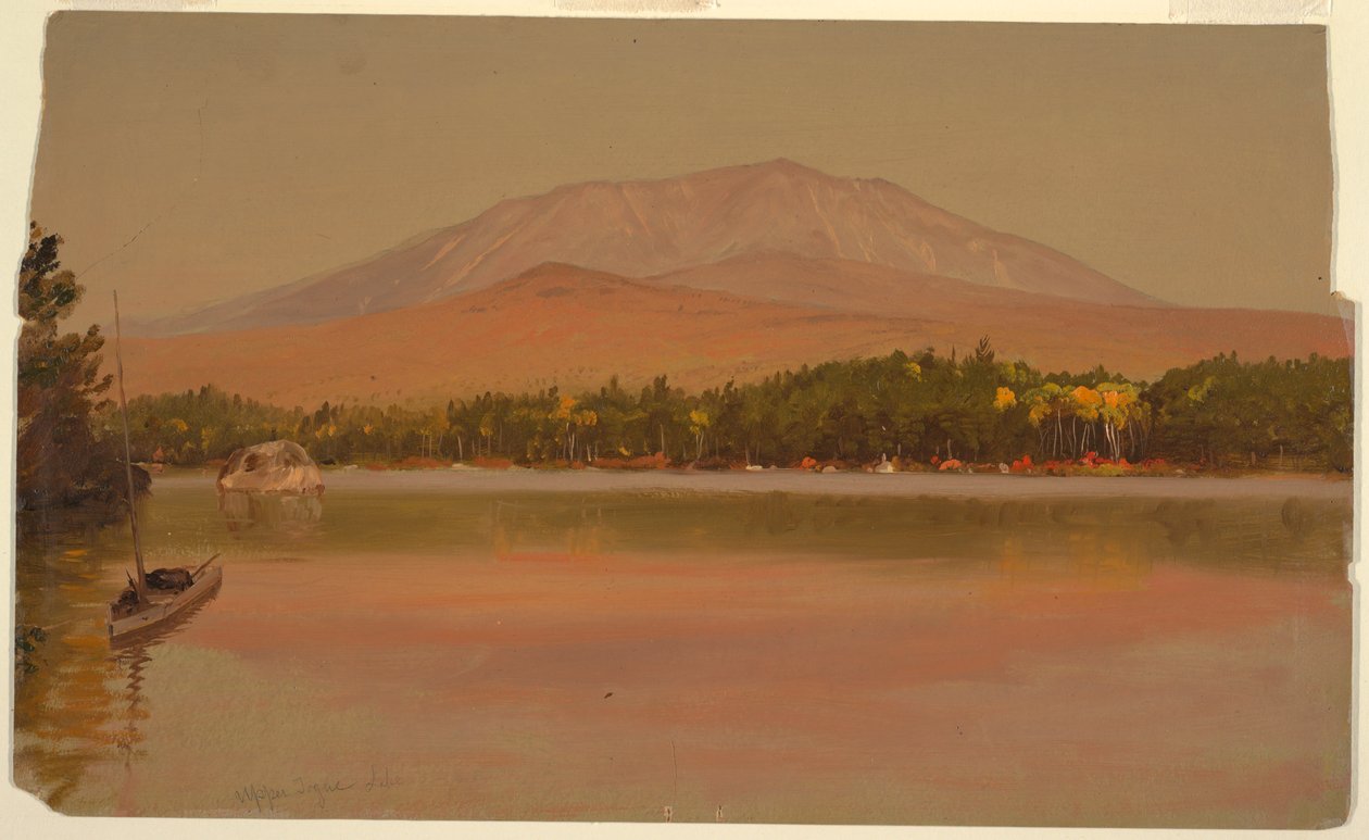 Desenho, Monte Katahdin a partir de Togue Pond, 1875-80 de Frederic Edwin Church