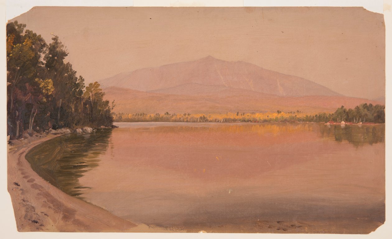 Desenho, Monte Katahdin a partir de Togue Pond, 1878 de Frederic Edwin Church