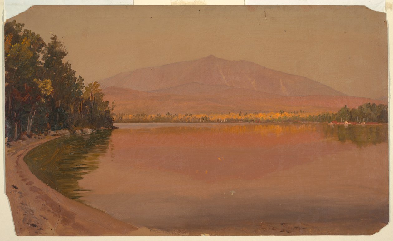 Desenho, Monte Katahdin a partir de Togue Pond, 1878 de Frederic Edwin Church