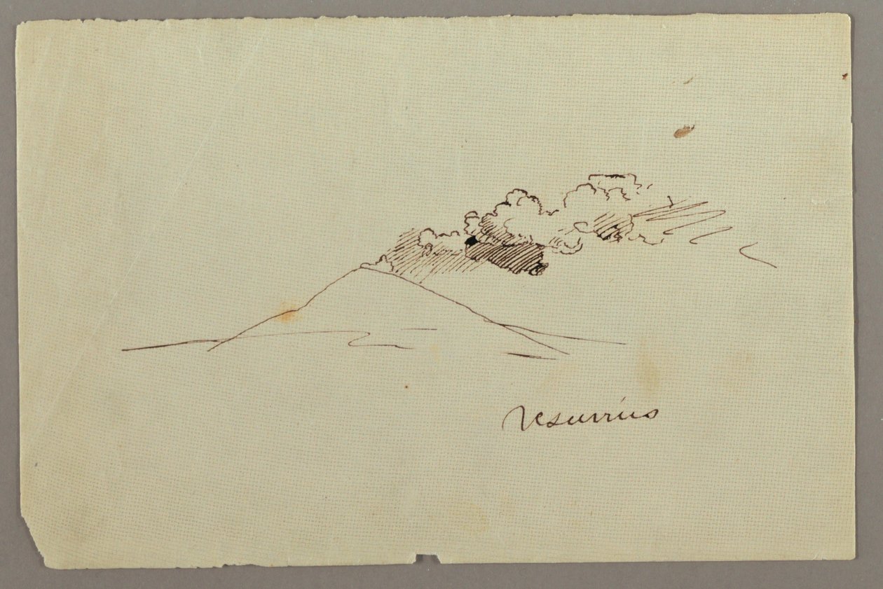 Desenho, Monte Vesúvio com fumo, possivelmente 1868-69 de Frederic Edwin Church