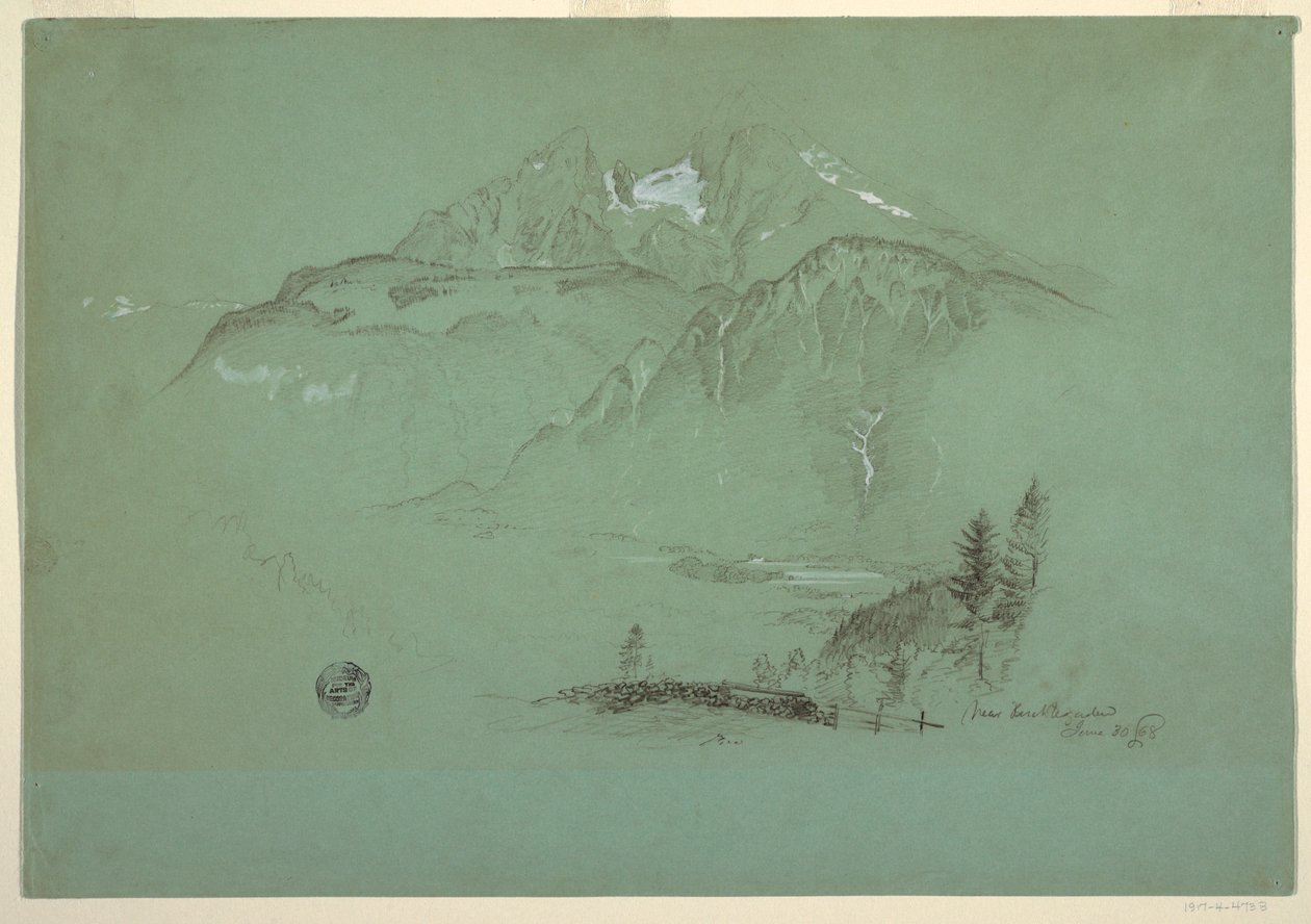 Desenho, perto de Berchtesgaden, Baviera, 30 de junho de 1868 de Frederic Edwin Church