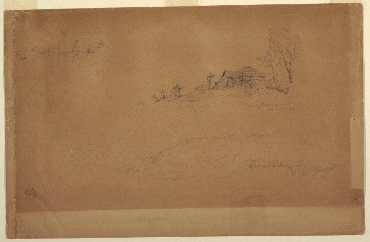 Desenho, Perto de Guaranda, Equador, 10 de junho de 1857 de Frederic Edwin Church