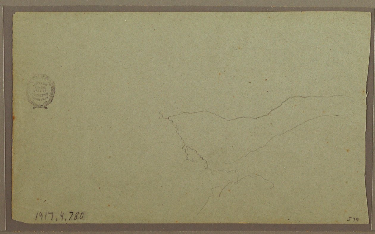Desenho, perto de San Miguel, Equador; Verso: Esboço inacabado da montanha, 2 de junho de 1857 de Frederic Edwin Church