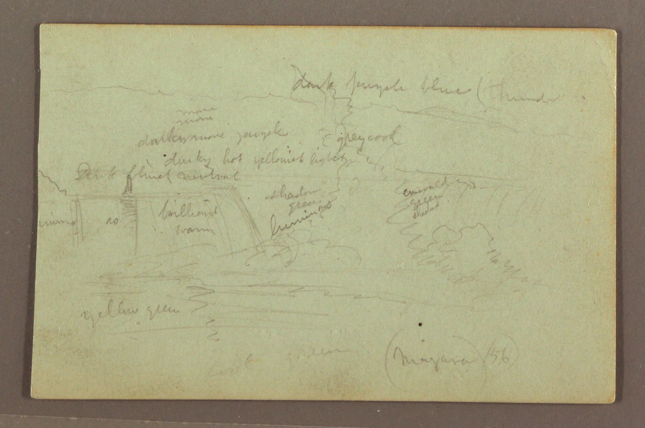 Desenho, Cataratas do Niágara vistas do lado canadiano, 1856 de Frederic Edwin Church