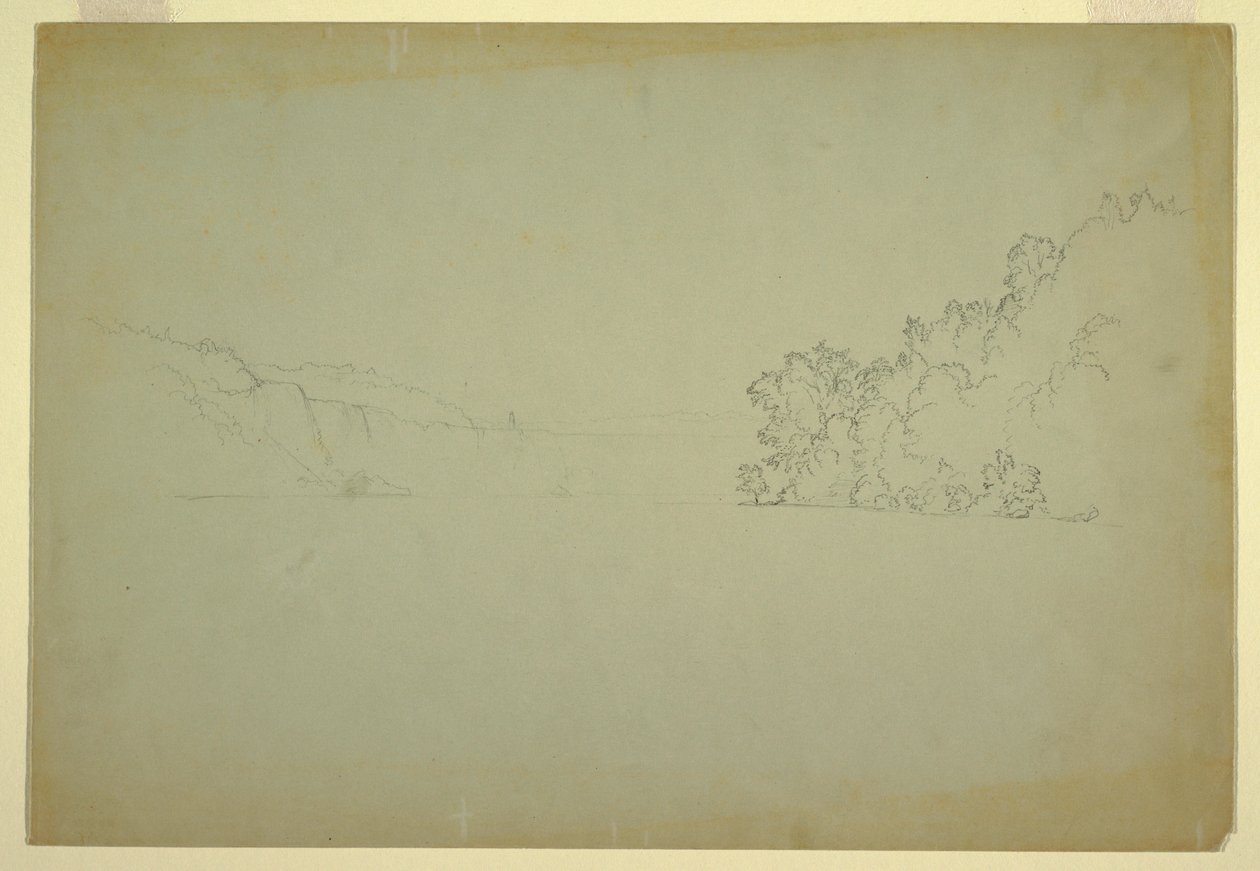Desenho, Cataratas do Niágara a noroeste, 1856 de Frederic Edwin Church