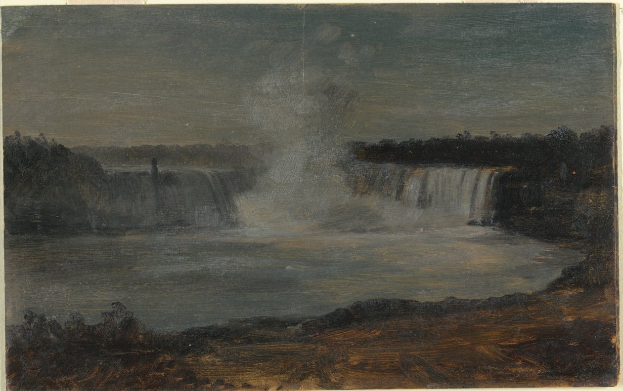 Desenho, Cataratas do Niágara à luz do entardecer, setembro de 1856 de Frederic Edwin Church