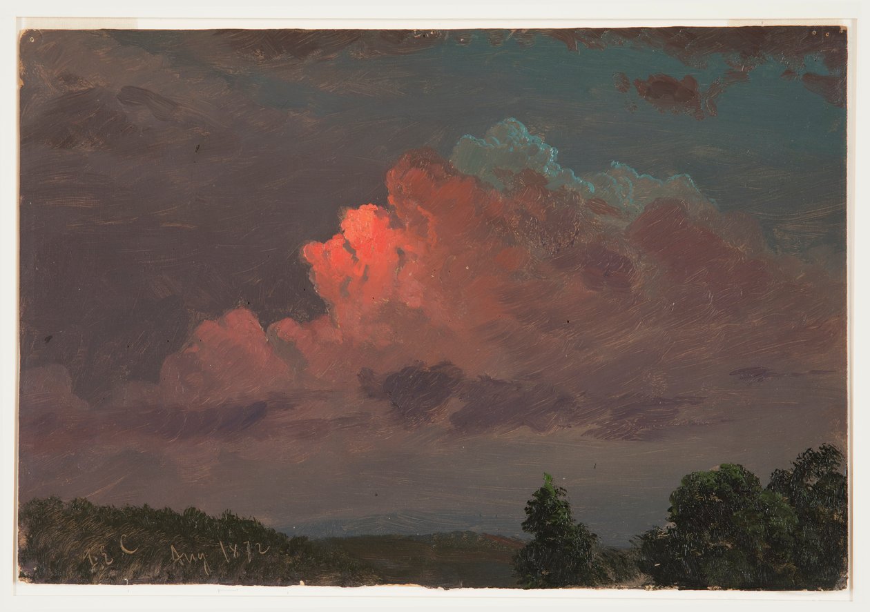 Desenho, anoitecer perto de Olana, agosto de 1872 de Frederic Edwin Church