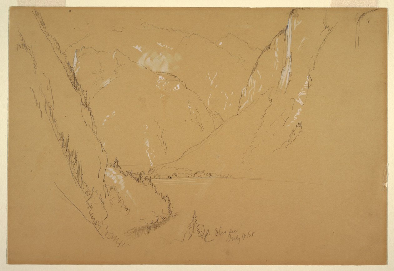 Desenho, "Obersee", perto de Berchtesgarden, Baviera, 17 de julho de 1868 de Frederic Edwin Church