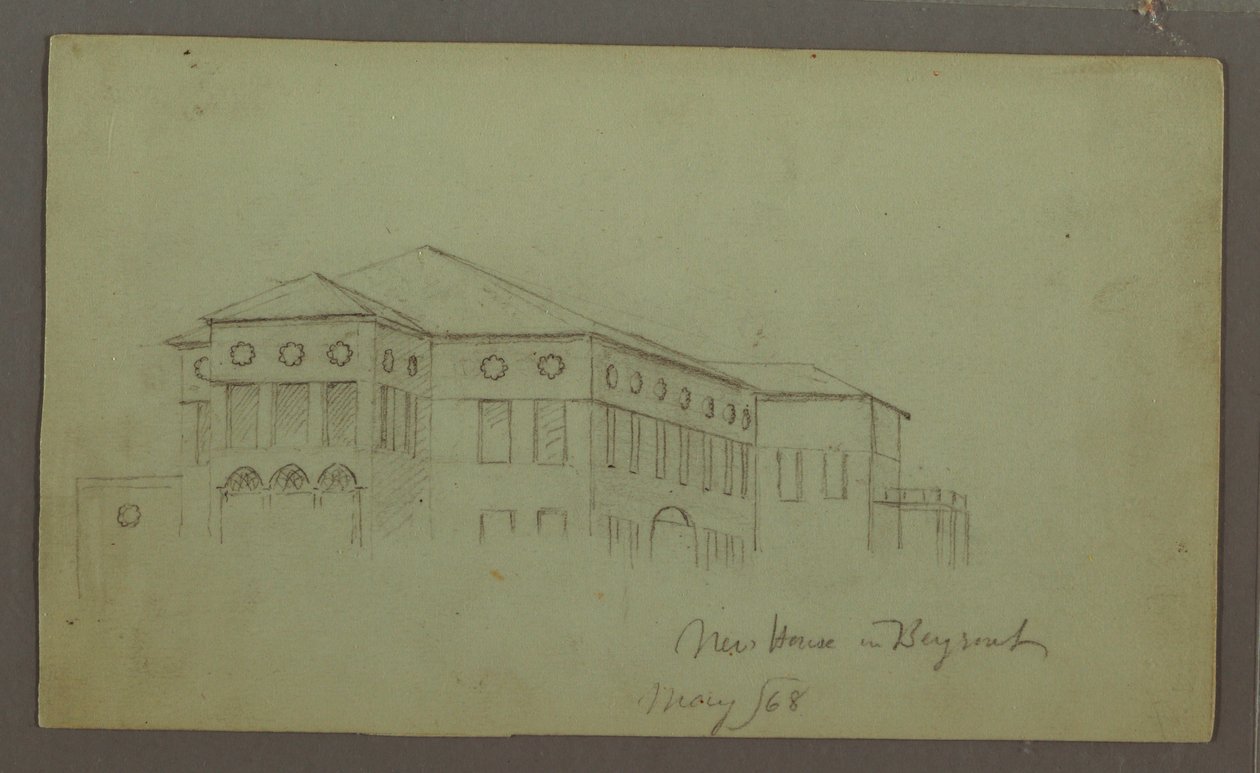 Desenho, Casa antiga, Beirute, 1868 de Frederic Edwin Church