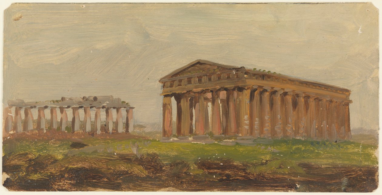 Desenho, Paestum, Templo de Neptuno, 1868 de Frederic Edwin Church