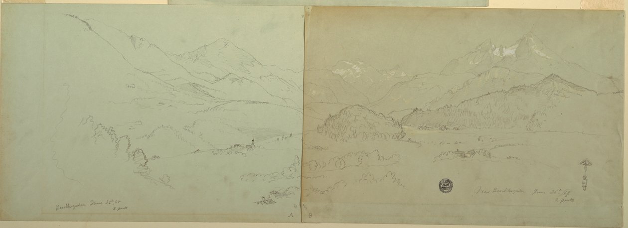 Desenho, Vista panorâmica de Unter-Schönau, 1868 de Frederic Edwin Church