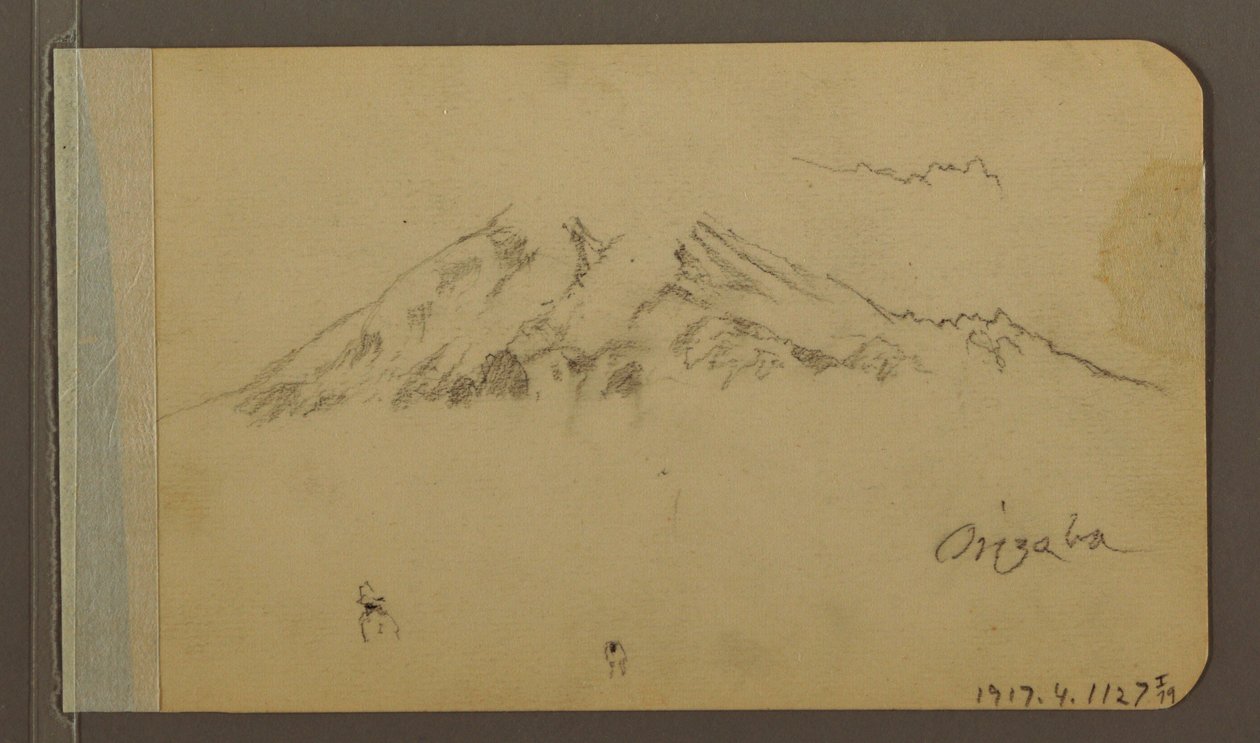 Desenho, Pico do Orizaba, figura; Verso: Planície e cadeias de montanhas, 1889 de Frederic Edwin Church