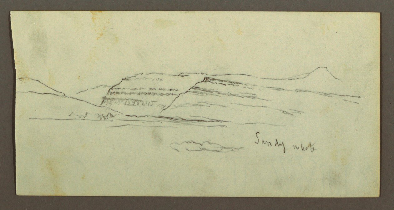 Desenho, Planície e Cordilheira, possivelmente 1868 de Frederic Edwin Church