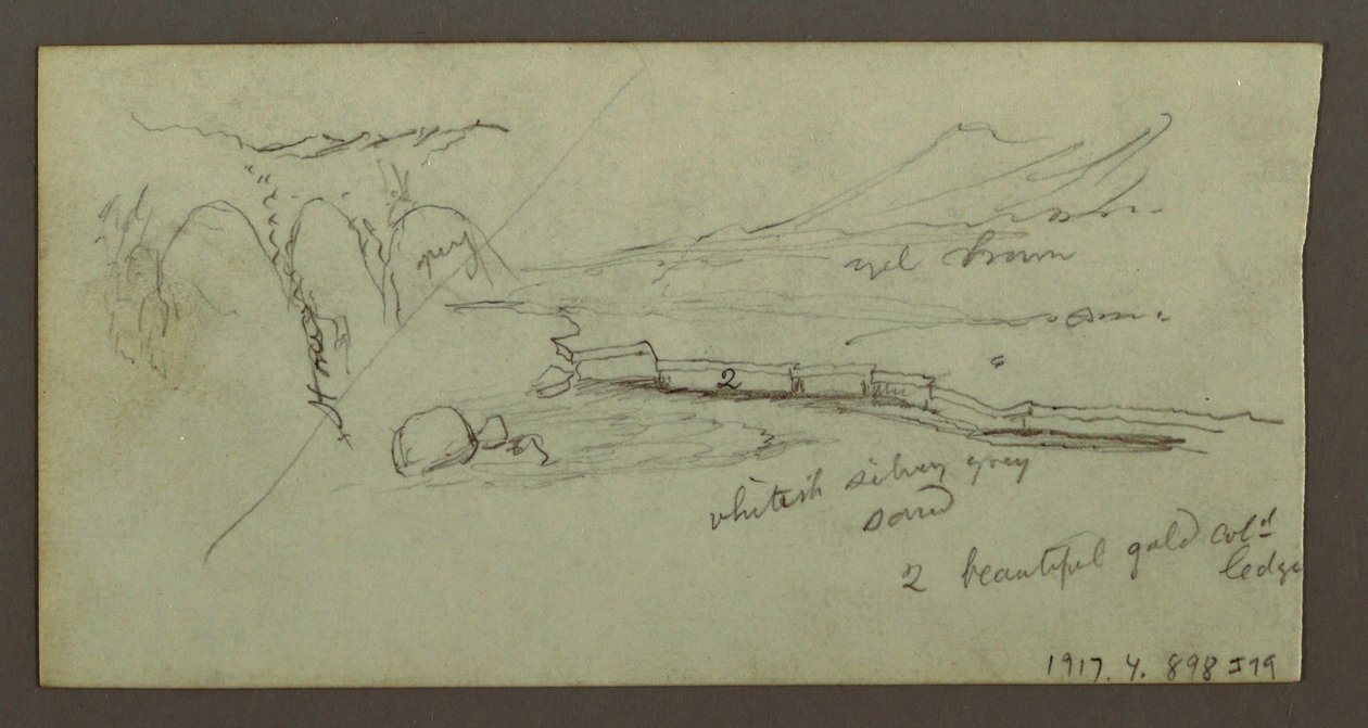 Desenho, Planície e Cordilheira, possivelmente 1868 de Frederic Edwin Church
