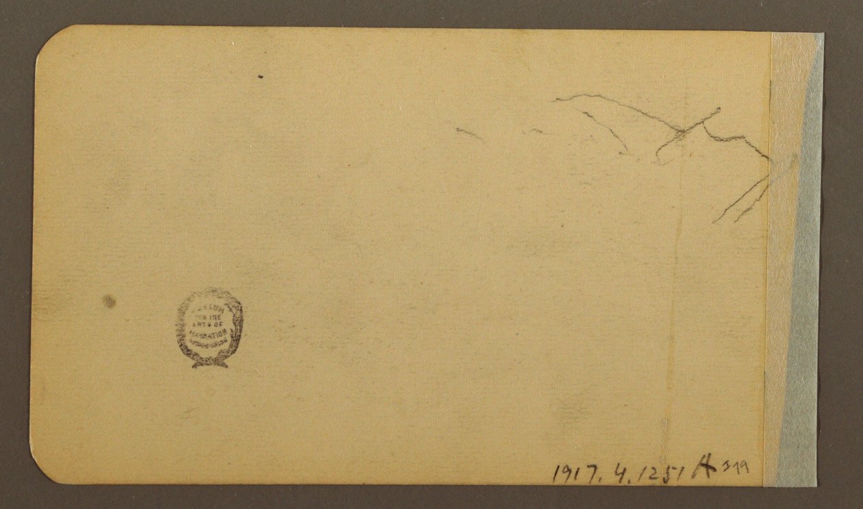 Desenho, Planície, colina, cidade; Verso: Cordilheira, 1889 de Frederic Edwin Church