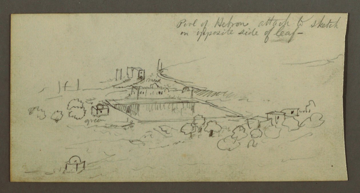 Desenho, Piscina e Edifícios, possivelmente 1868 de Frederic Edwin Church