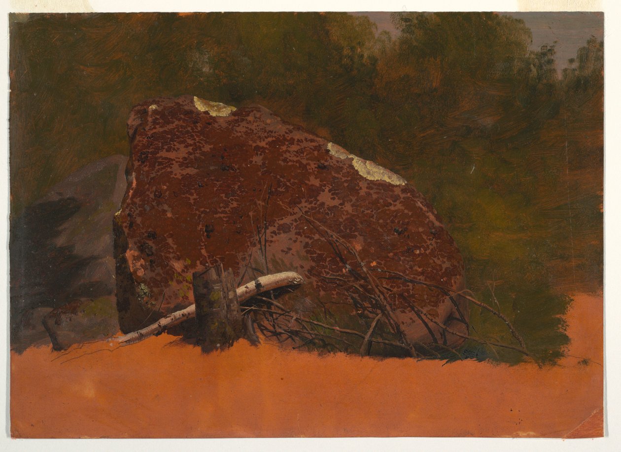Desenho, possivelmente Mt. Desert, Island, rocha, ca. 1845 de Frederic Edwin Church