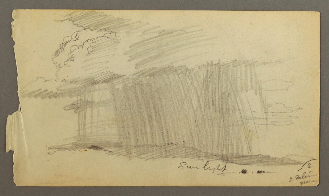 Desenho, Chuva e Sol (Maine ), possivelmente 1860 de Frederic Edwin Church