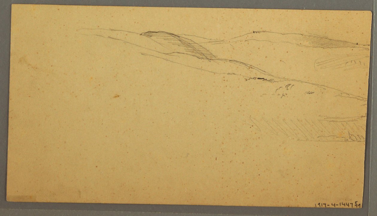 Desenho, Chuva sobre as colinas, possivelmente 1866 de Frederic Edwin Church