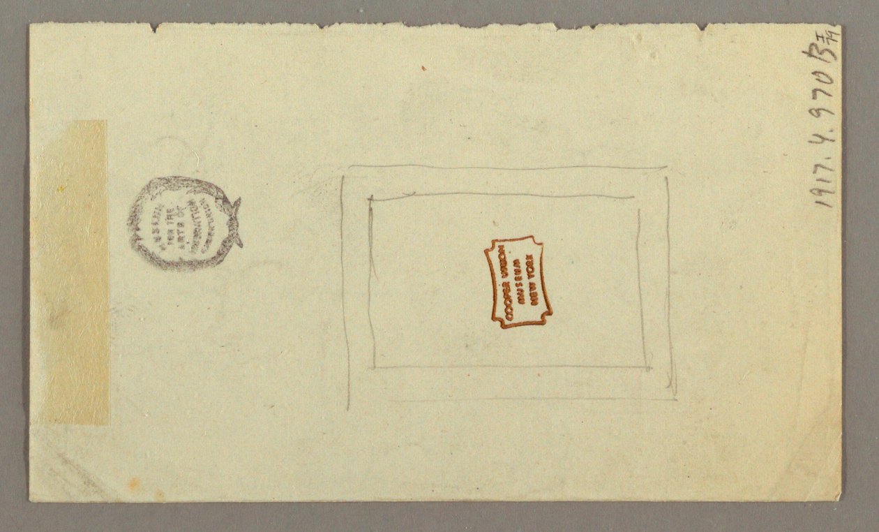 Desenho, desenho de retângulo, possivelmente 1868 de Frederic Edwin Church