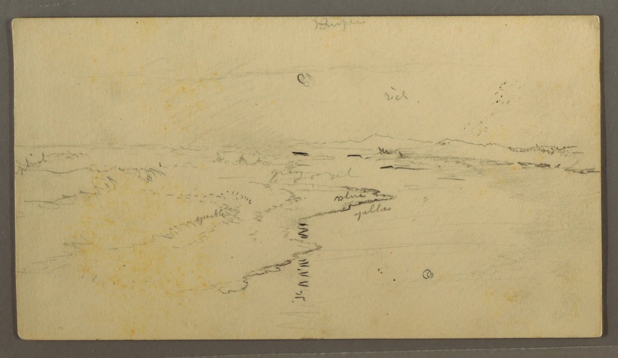 Desenho, Rio, lua reflectida, 14 de junho de 1870 de Frederic Edwin Church