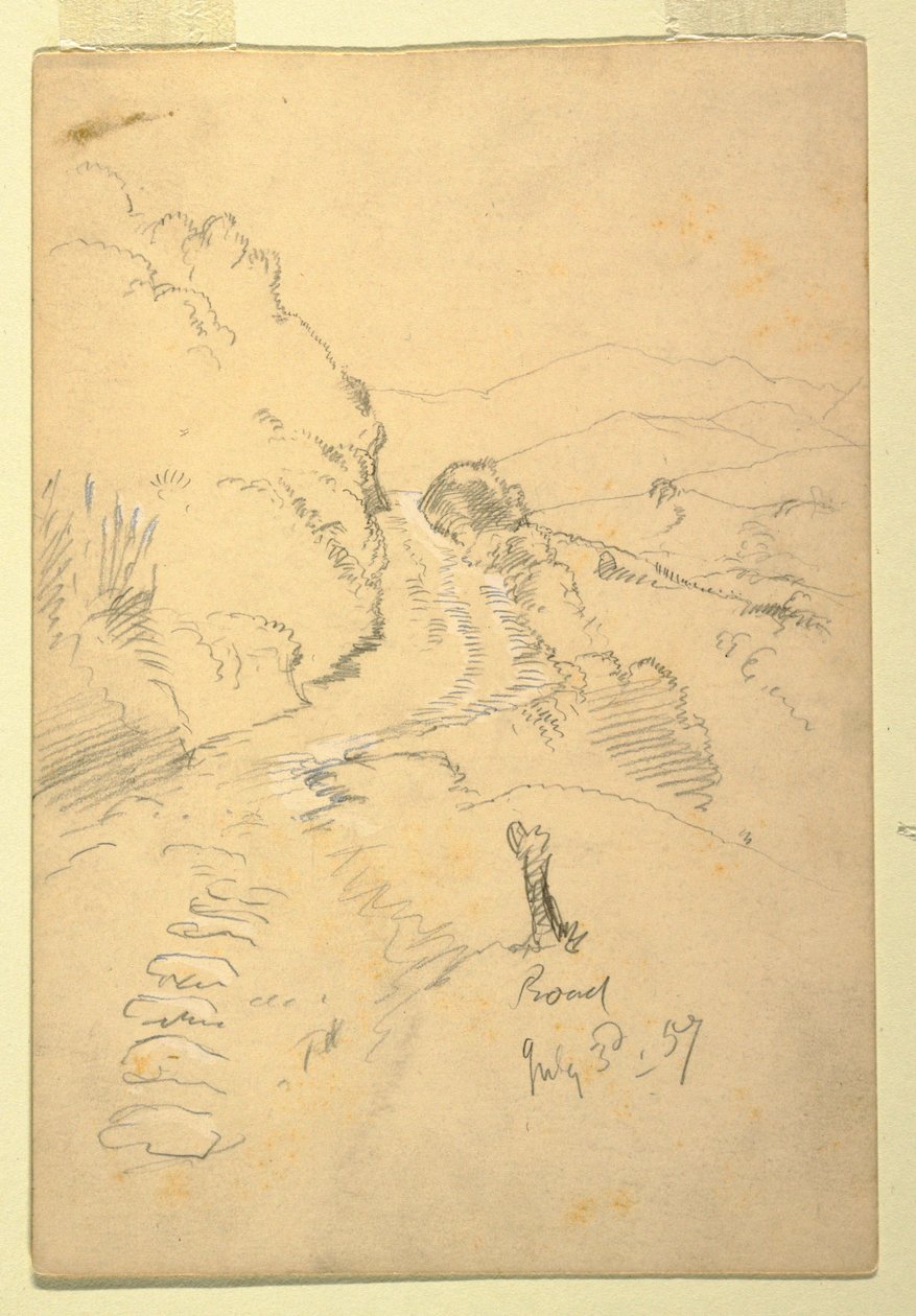 Desenho, Estrada no Equador, 3 de julho de 1857 de Frederic Edwin Church