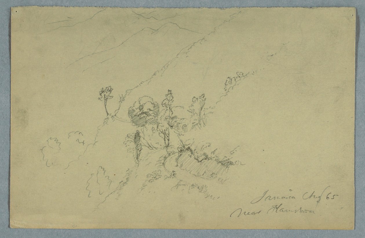 Desenho, Estrada através das Montanhas Azuis, perto de Homestead, Jamaica, agosto de 1865 de Frederic Edwin Church