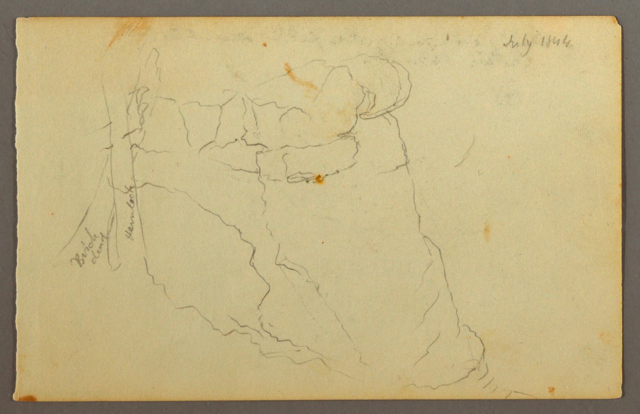Desenho, Rochas, 1844 de Frederic Edwin Church