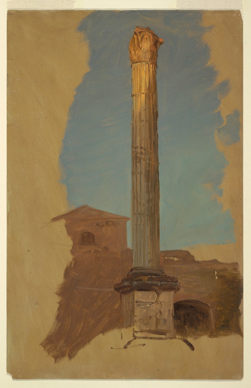 Desenho, Roma, coluna clássica, 1868-69 de Frederic Edwin Church