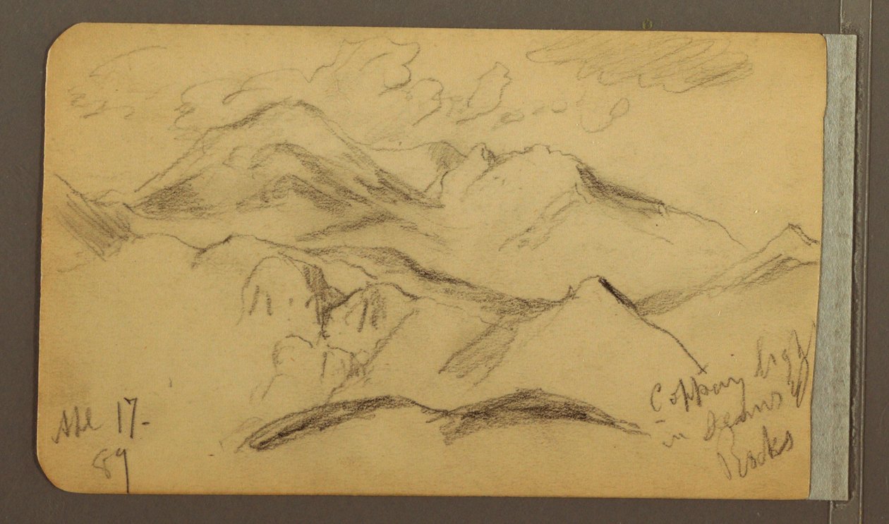 Desenho, Montanhas Rugosas, 17 de abril de 1889 de Frederic Edwin Church