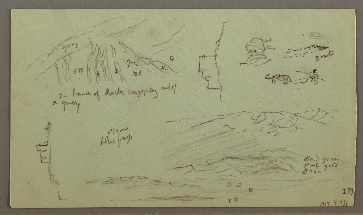 Desenho, Ruínas, Estudo de figura, 27 de abril de 1868 de Frederic Edwin Church