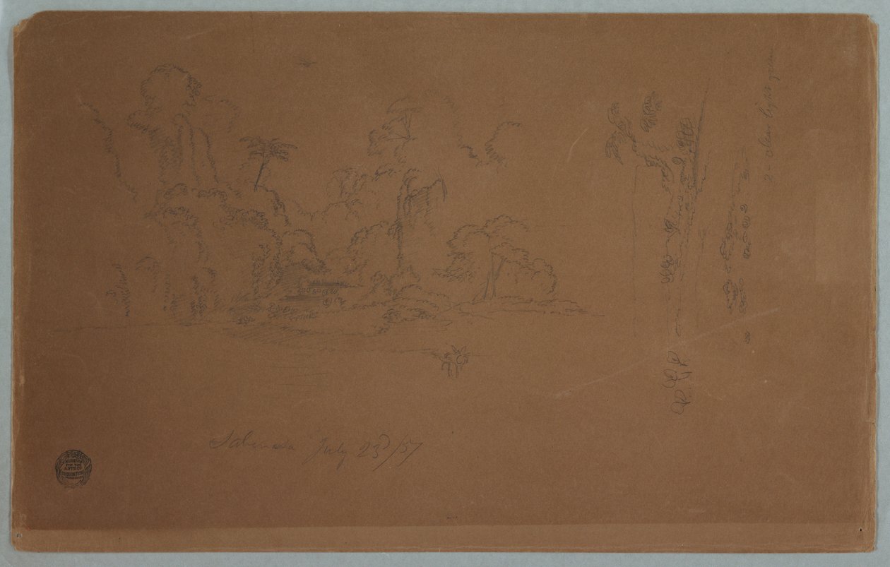 Desenho, Saberreta, Equador, 23 de julho de 1857 de Frederic Edwin Church