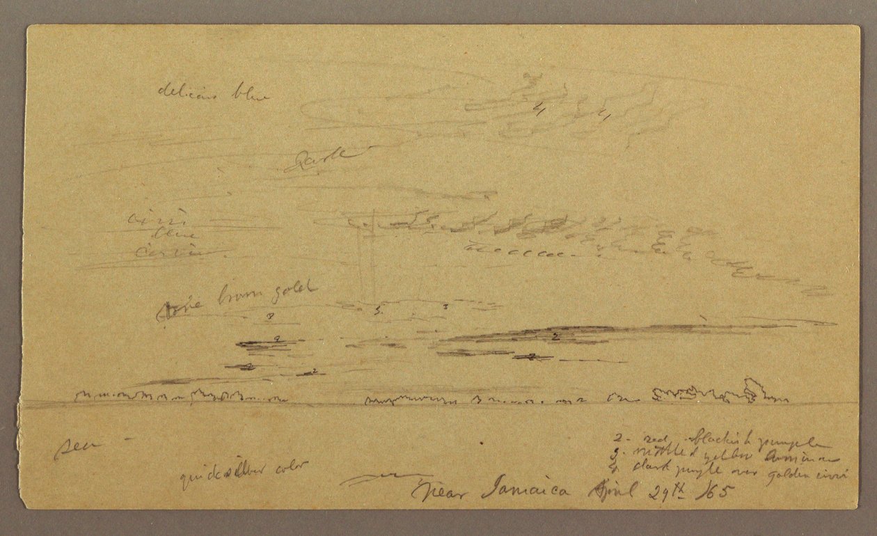 Desenho, Paisagem marítima, 29 de abril de 1865 de Frederic Edwin Church