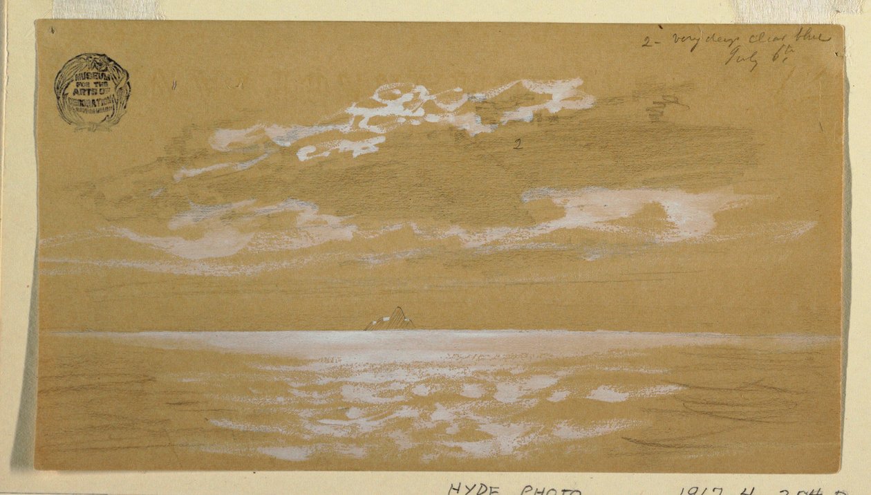 Desenho, Paisagem marítima, Terra Nova, 6 de julho de 1859 de Frederic Edwin Church