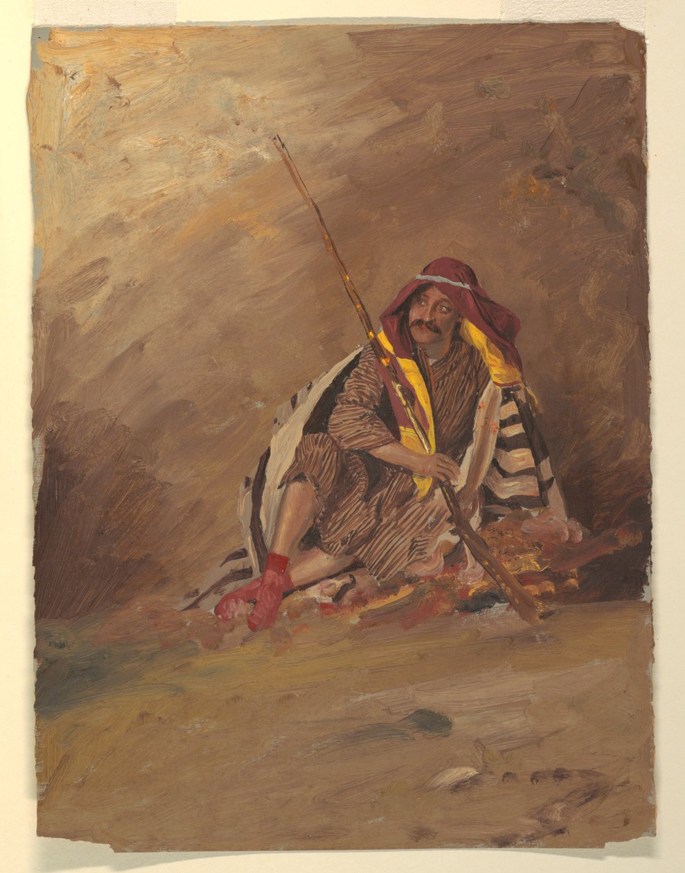 Desenho, Beduíno sentado, provavelmente fevereiro de 1868 de Frederic Edwin Church