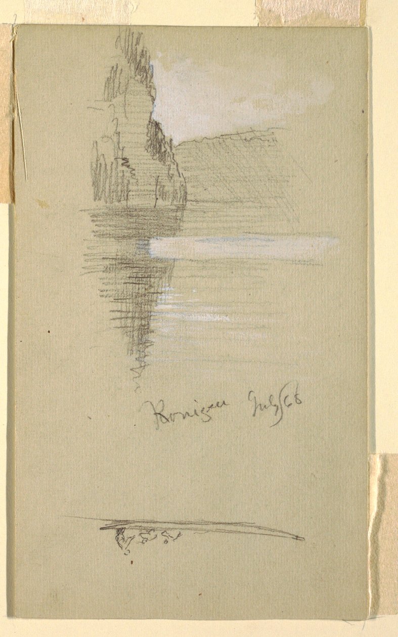 Desenho, Costa, Königssee perto de Berchtesgaden Baviera, julho de 1868 de Frederic Edwin Church