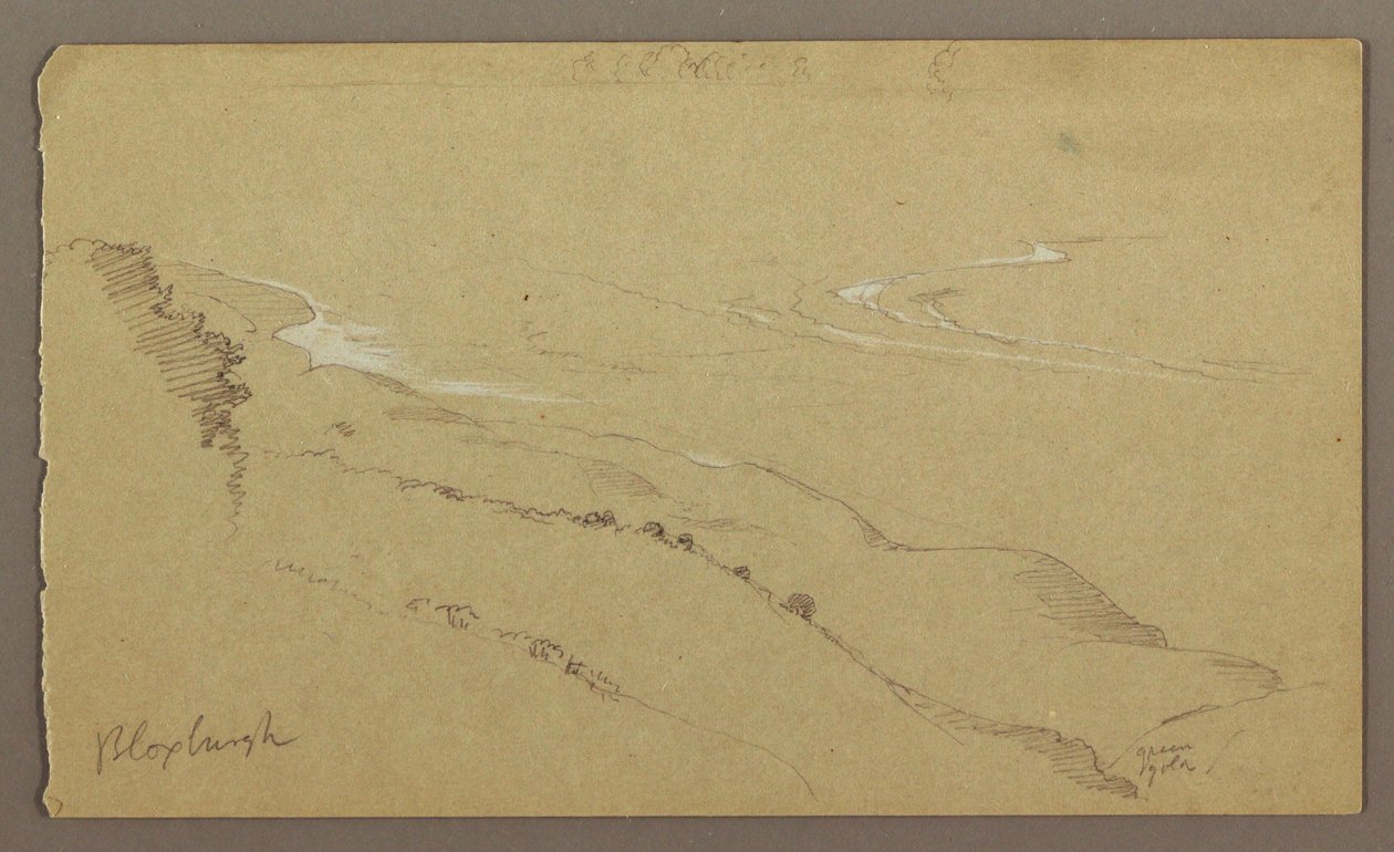 Desenho, Costa e Mar, "Bloxburgh", agosto de 1865 de Frederic Edwin Church