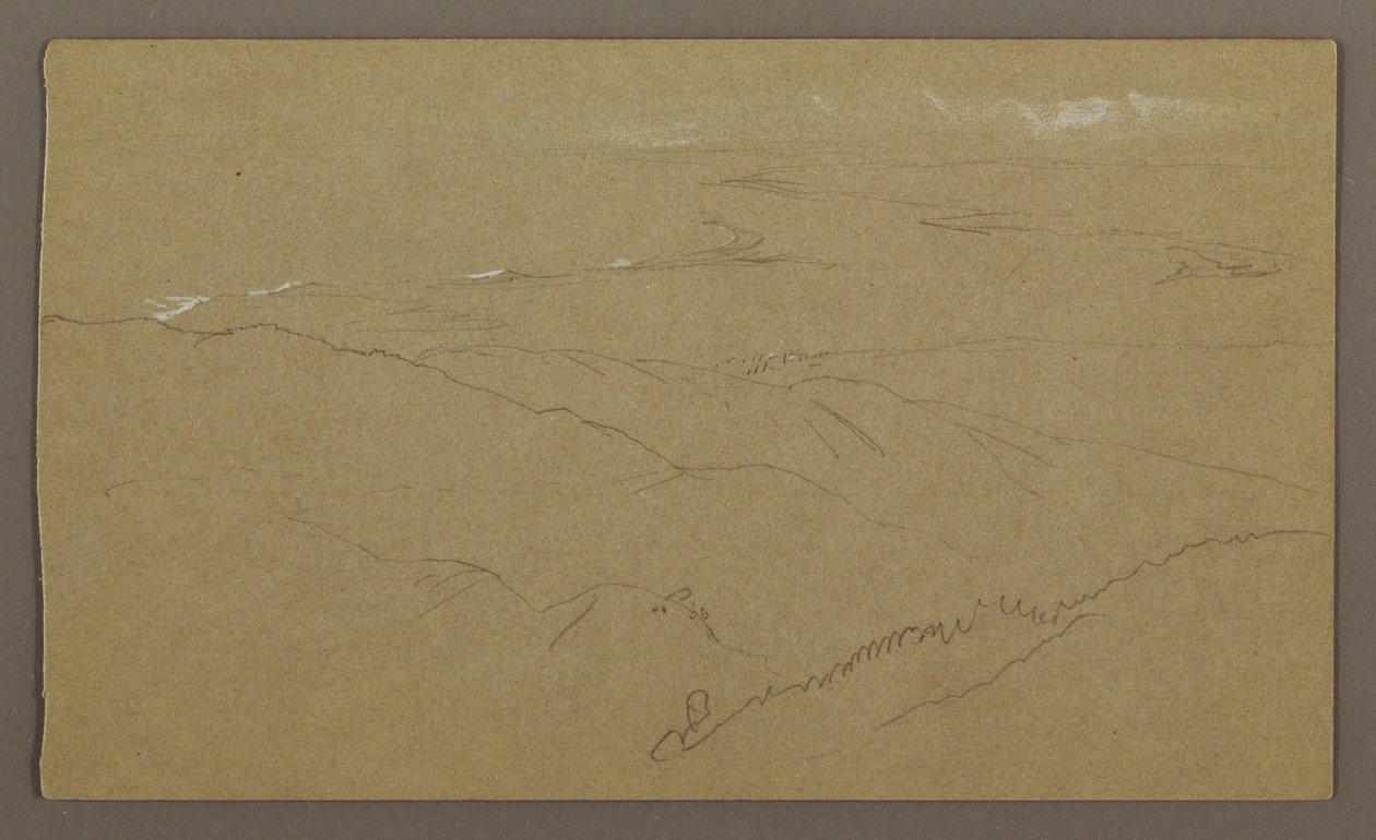 Desenho, Costa e Mar, "Bloxburgh", agosto de 1865 de Frederic Edwin Church