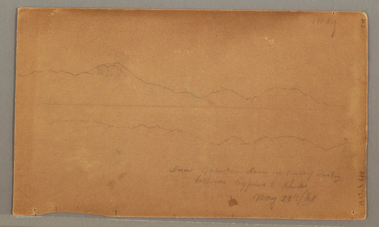 Desenho, Vista lateral do edifício, janela, 29 de maio de 1868 de Frederic Edwin Church
