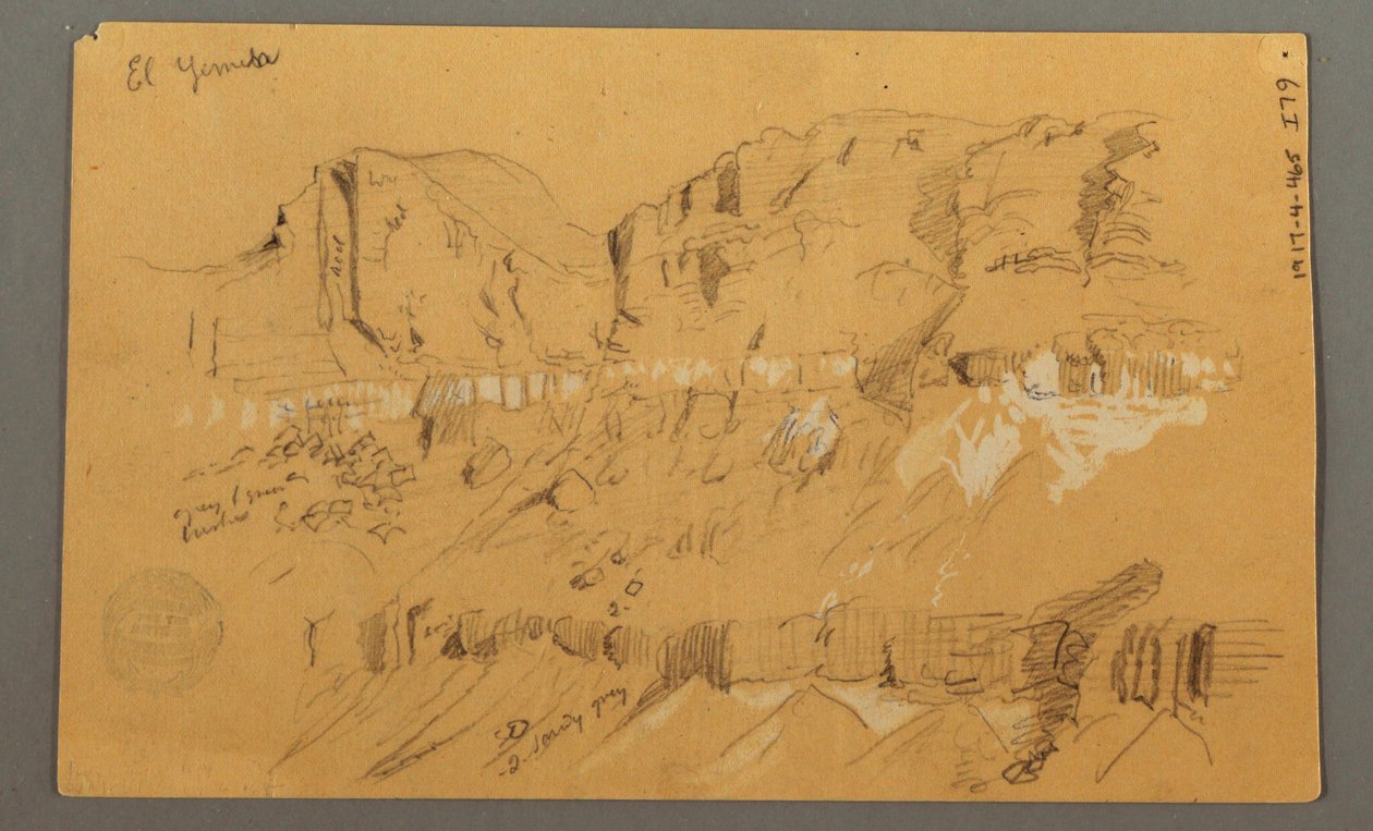 Desenho, Esboços, Vale do Iémen, "Arábia", possivelmente 1868, 20 de fevereiro de Frederic Edwin Church
