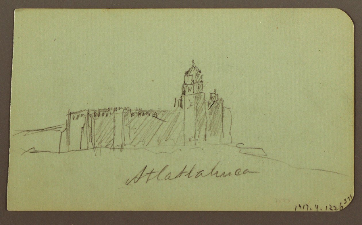 Desenho, Esboços de Patzcuaro; Verso: Igreja, Atlatahuca, 1883 de Frederic Edwin Church