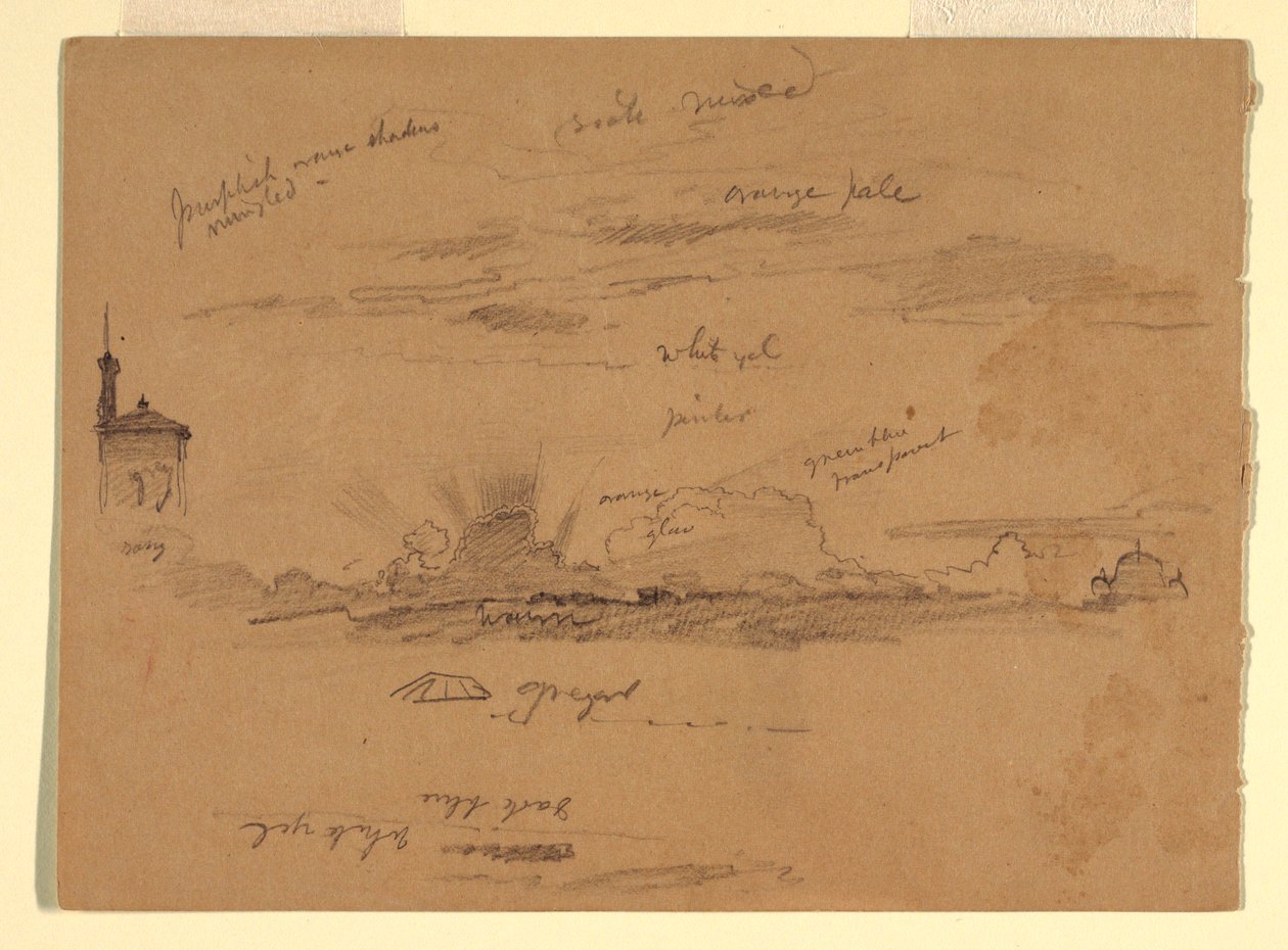 Desenho, Esboços de Roma, Itália, novembro de 1868 de Frederic Edwin Church