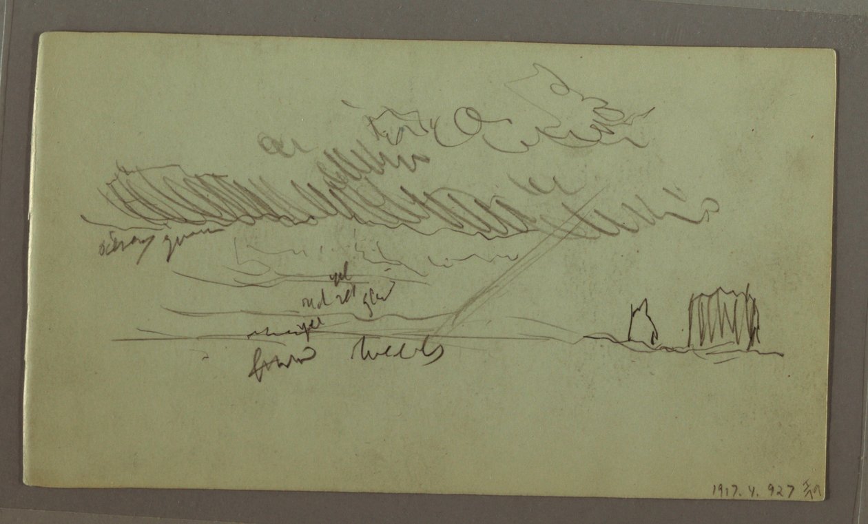 Desenho, Estudo do céu, fevereiro de 1869 de Frederic Edwin Church