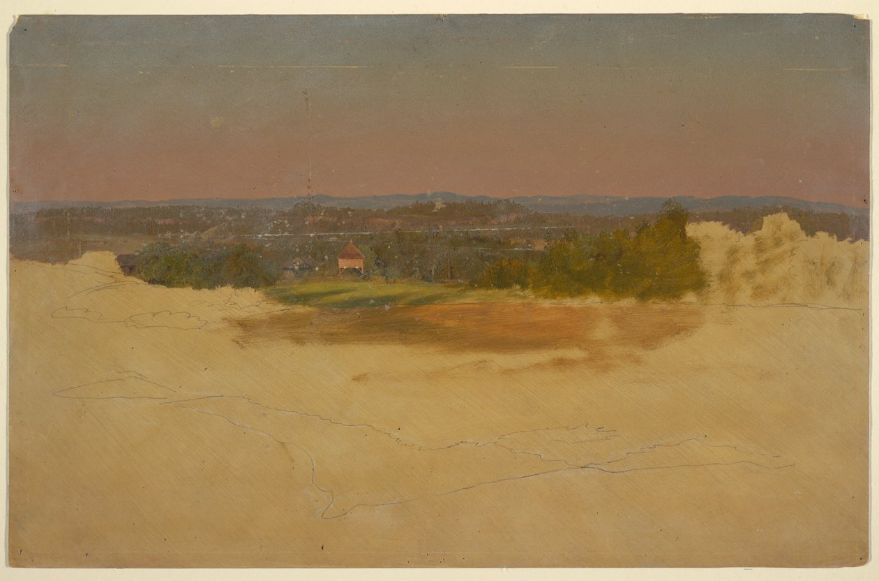 Desenho, Paisagem da América do Sul, 1857 de Frederic Edwin Church