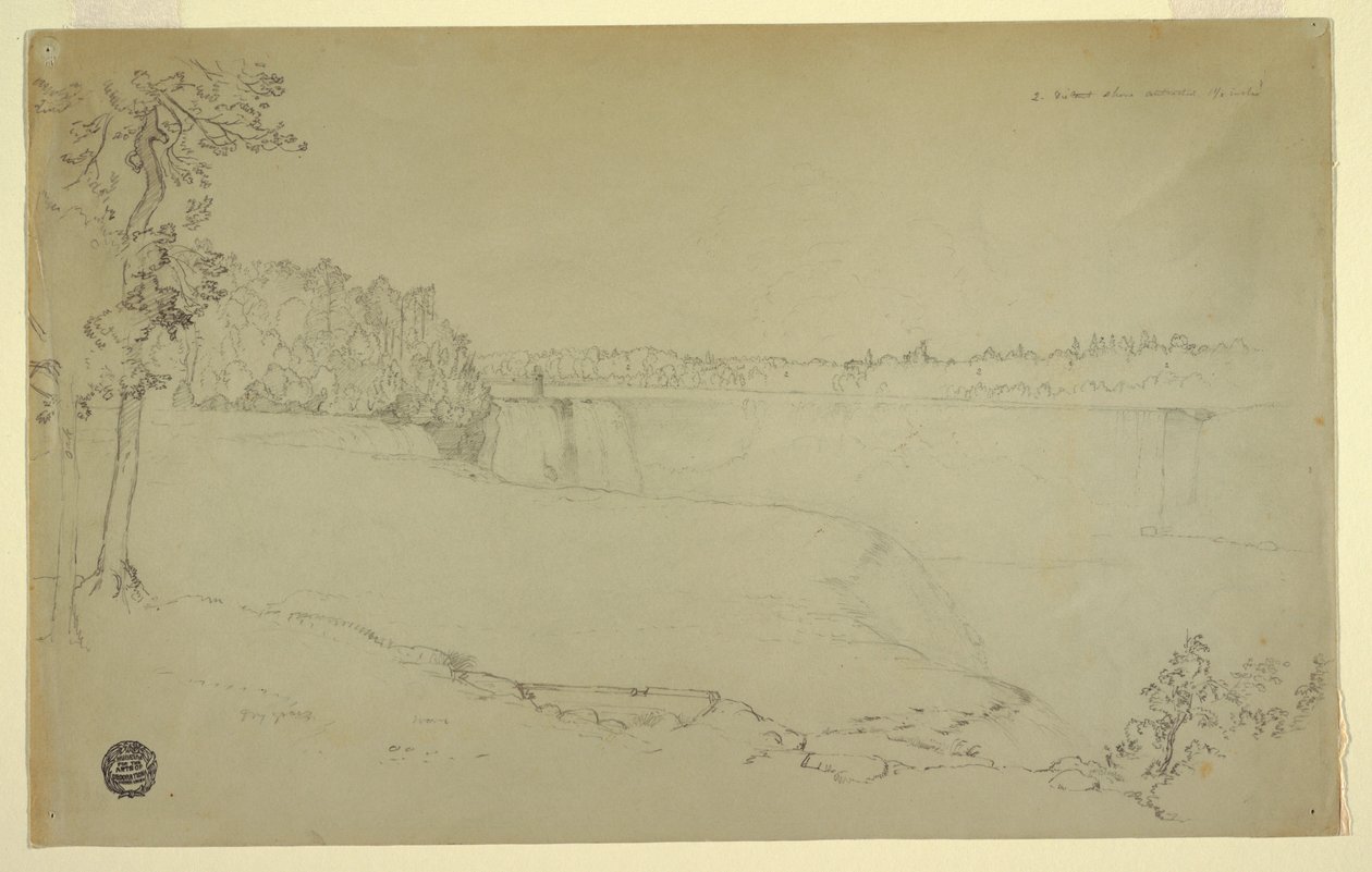 Desenho, Estudos. As Cataratas do Niágara, provavelmente 1856 de Frederic Edwin Church