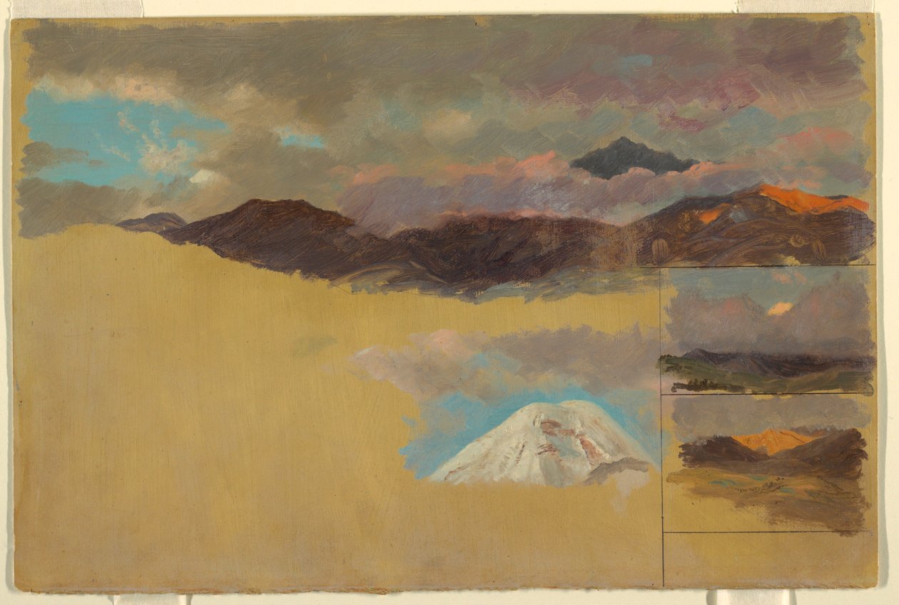 Desenho, Estudos do Monte Chimborazo, Equador, 1857 de Frederic Edwin Church