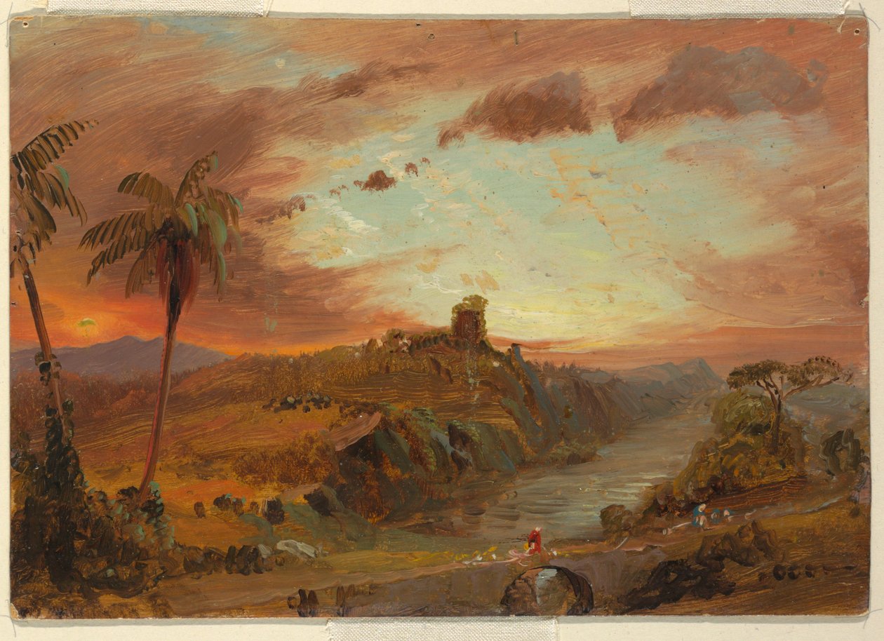 Desenho, Estudo para "Paisagem Imaginária da América do Sul", ca. 1857 de Frederic Edwin Church
